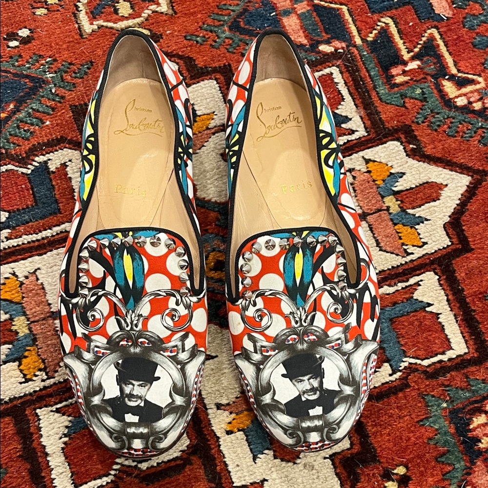Christian Louboutin Artistic Multicolor smoking Loafers 38.5
